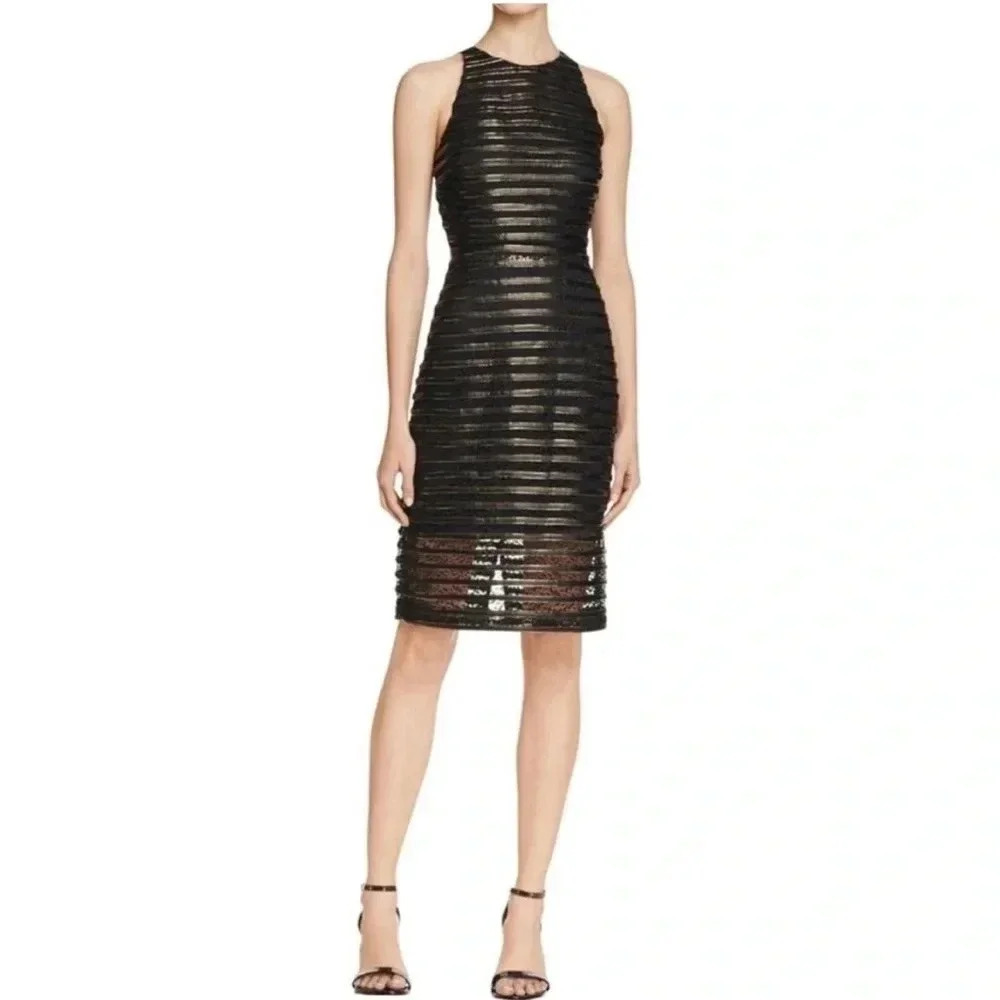 Parker Braelyn metallic bodycon midi dress